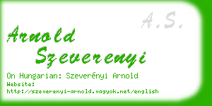 arnold szeverenyi business card