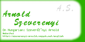 arnold szeverenyi business card